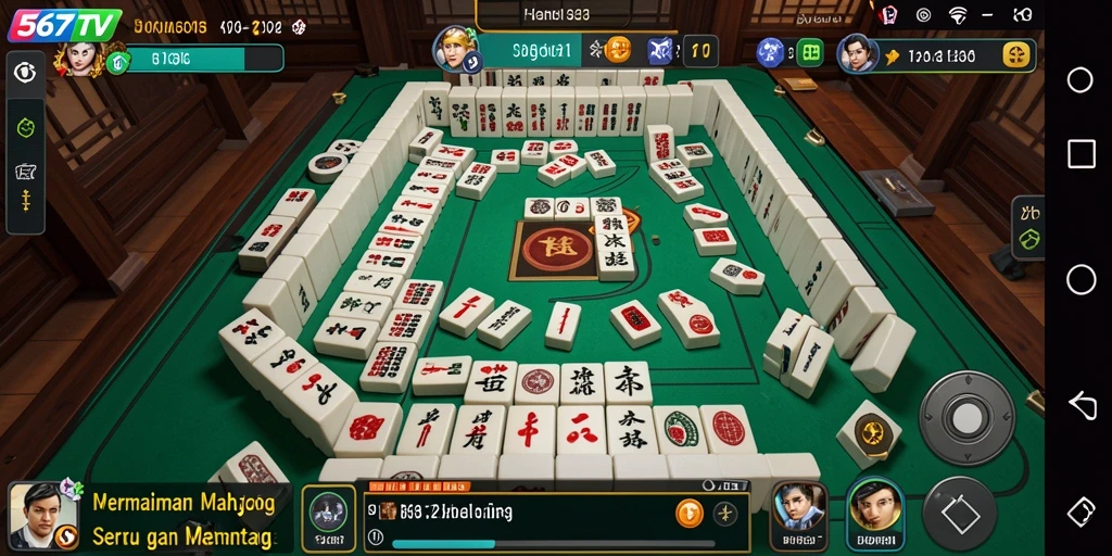 Tampilan gameplay Mahjong yang seru di 567TV.