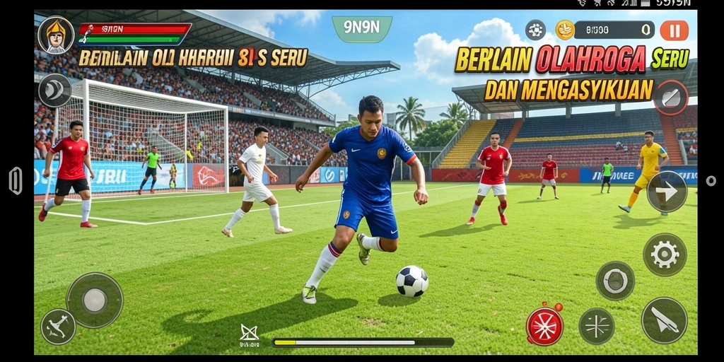 Tampilan gameplay <strong>9N9N</strong> yang menegangkan dengan aksi olahraga yang nyata.