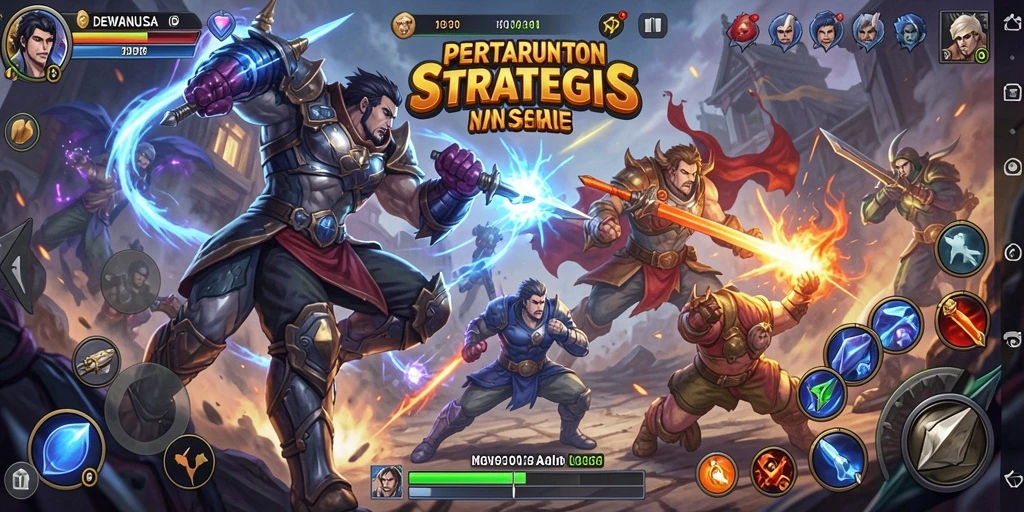 Tampilan gameplay seru DEWANUSA dengan pertarungan intens.