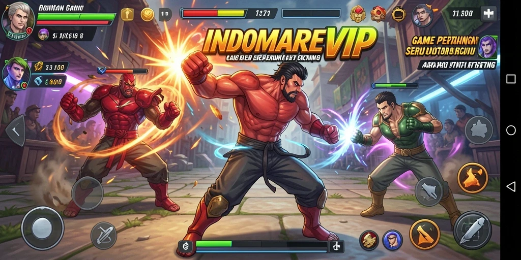 Tampilan pertarungan epik dalam permainan INDOMAREVIP.