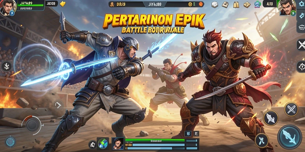 Tampilan gameplay seru di JAYA89 Battle Royale.