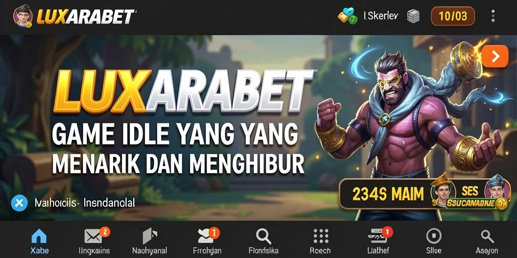 Screenshot gameplay Idle LUXARABET menunjukkan kemudahan dan keseruan.