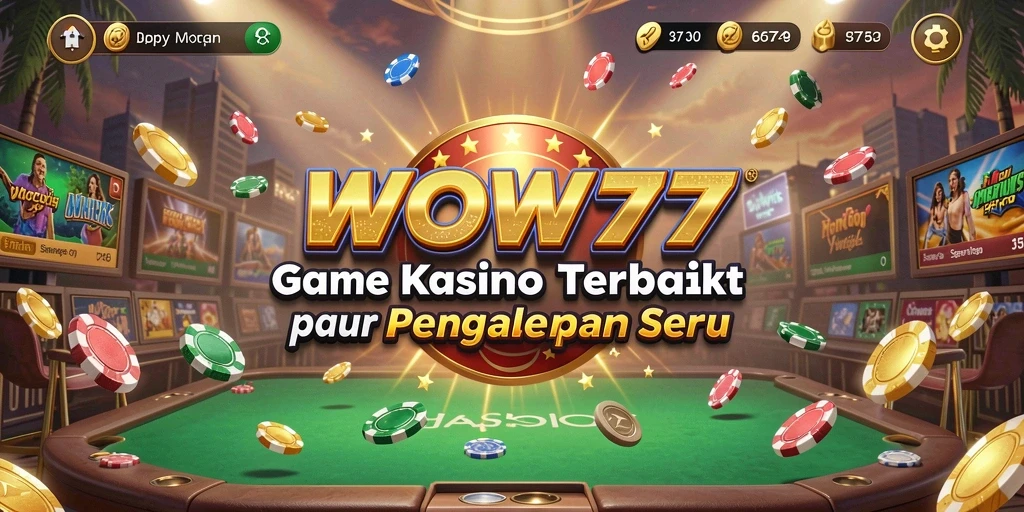 Tampilan seru gameplay Kasino di WOW77 dengan dealer langsung.